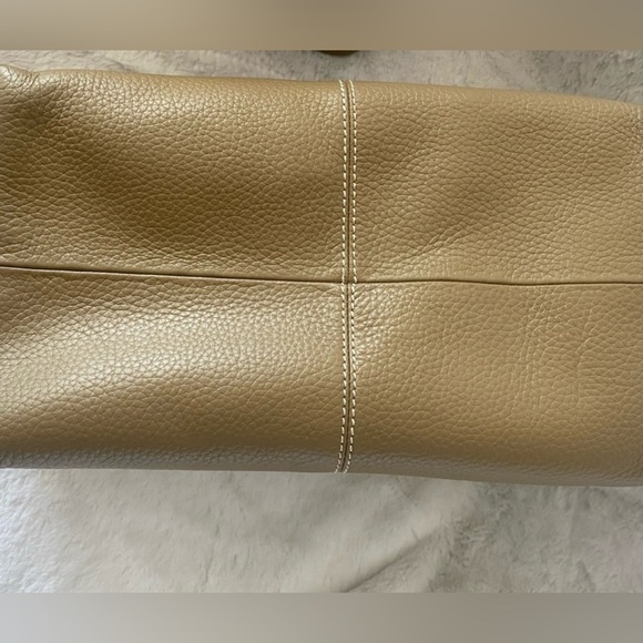 Dooney & Bourke Womens Shoulder Taupe Bag Pebbled Leather Zipper Pockets Med - Picture 6 of 7